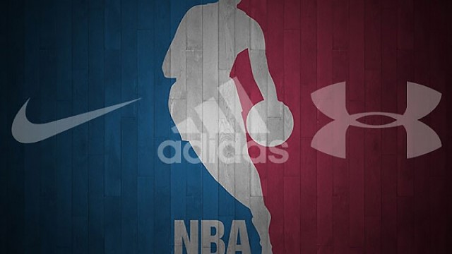 The NBA sponsored by the three sporting goods giants